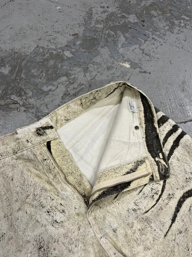 2000s Roberto Cavalli Zebra Marble White Pants wGAwLLk 8