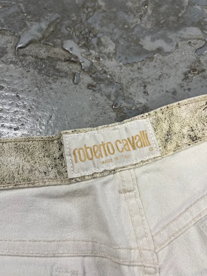 2000s Roberto Cavalli Zebra Marble White Pants wGAwLLk 9
