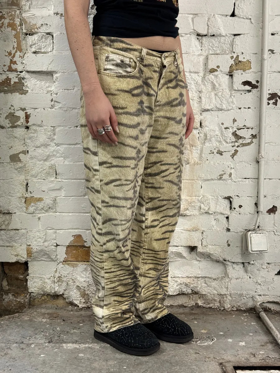 2000s Roberto Cavalli Zebra Savage Beige Pants LWoifLR 0
