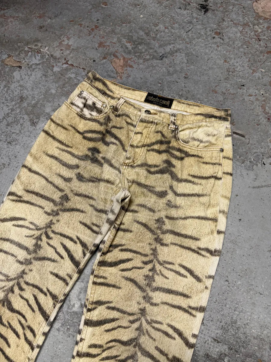 2000s Roberto Cavalli Zebra Savage Beige Pants LWoifLR 2
