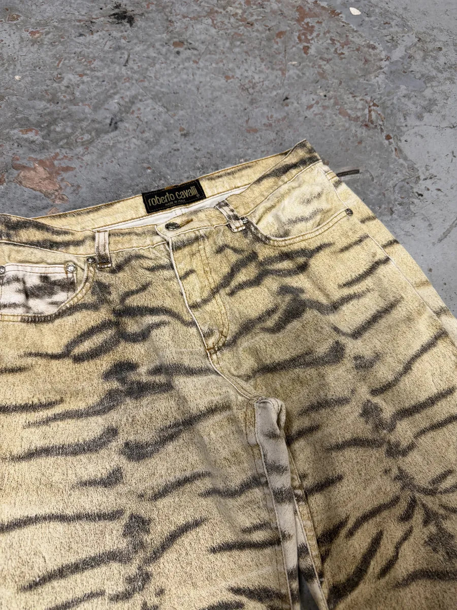 2000s Roberto Cavalli Zebra Savage Beige Pants LWoifLR 4