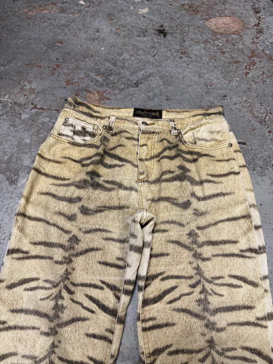 2000s Roberto Cavalli Zebra Savage Beige Pants LWoifLR 6