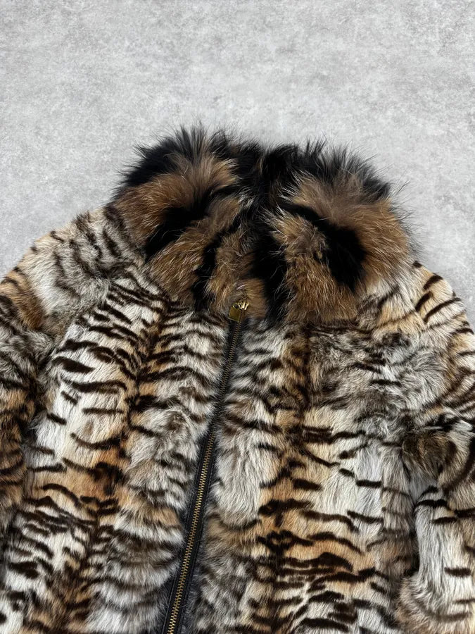 2000s Roberto Cavalli Zebra Savage Fur Zip-up Jacket SxiIVio 4