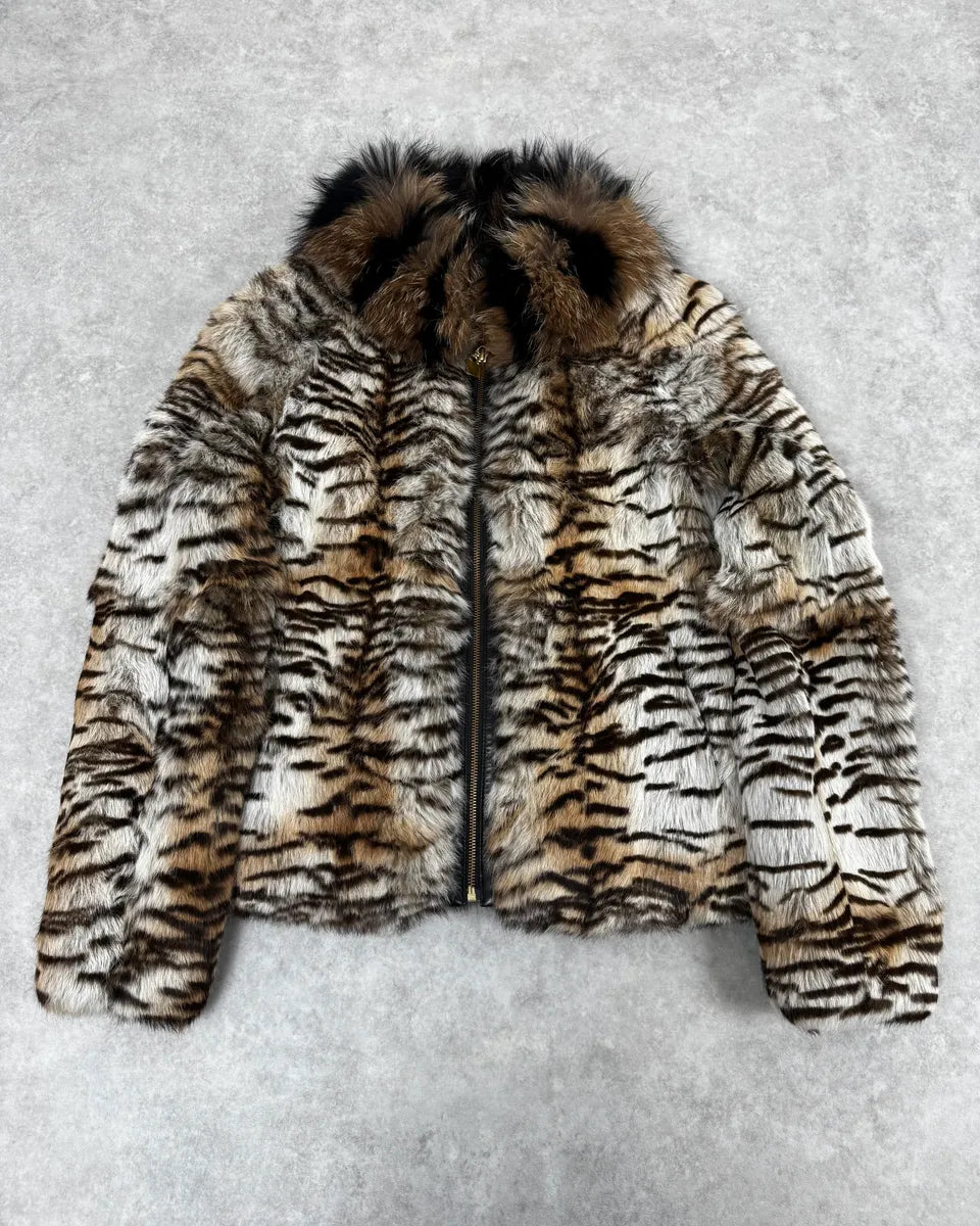 2000s Roberto Cavalli Zebra Savage Fur Zip-up Jacket SxiIVio 0