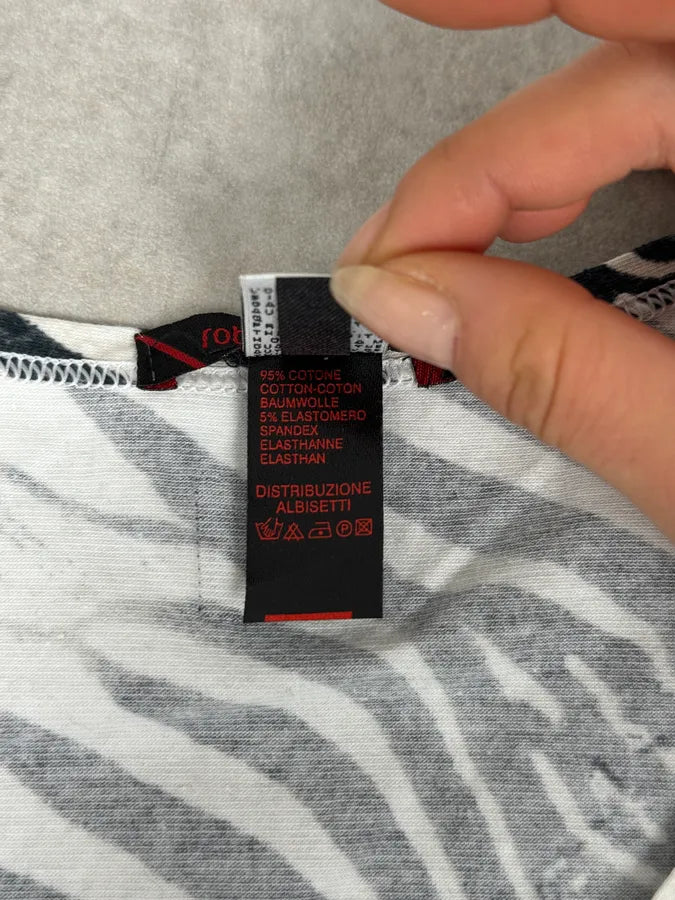 2000s Roberto Cavalli Zebra Savage White T-shirt gRlJTUM 8