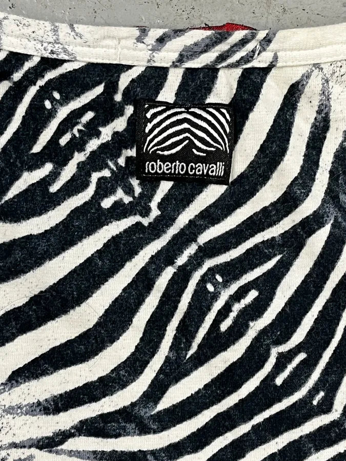 2000s Roberto Cavalli Zebra Black & White Tank Top NDupXdn 6