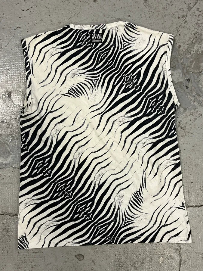 2000s Roberto Cavalli Zebra Black & White Tank Top NDupXdn 3