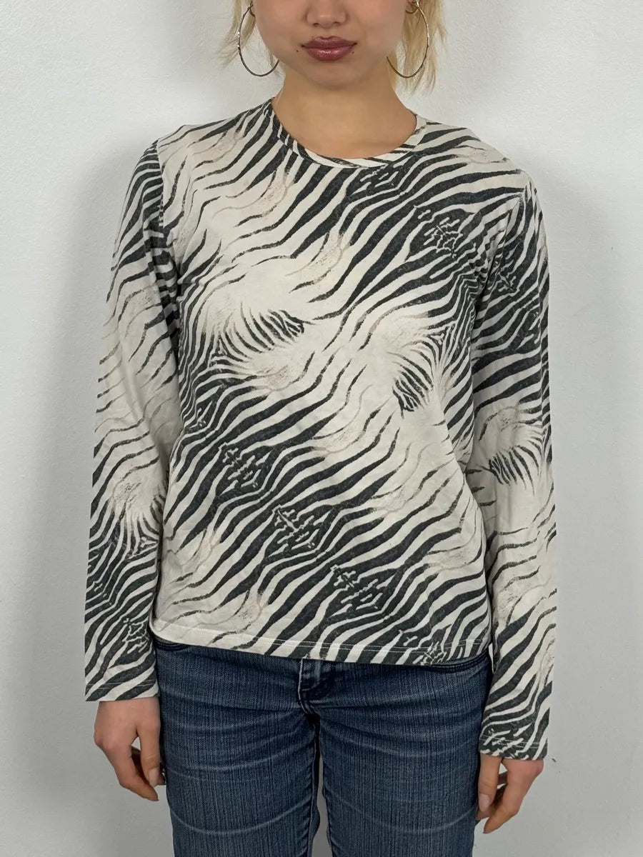 2000s Roberto Cavalli Zebra White Longsleeves LxjvDZp 1