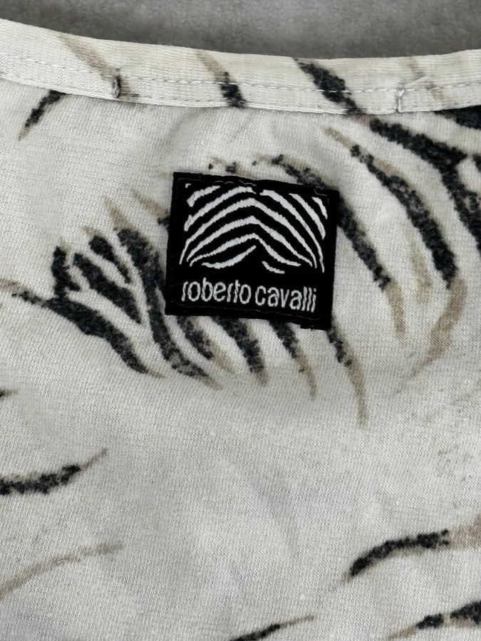 2000s Roberto Cavalli Zebra White Longsleeves LxjvDZp 7
