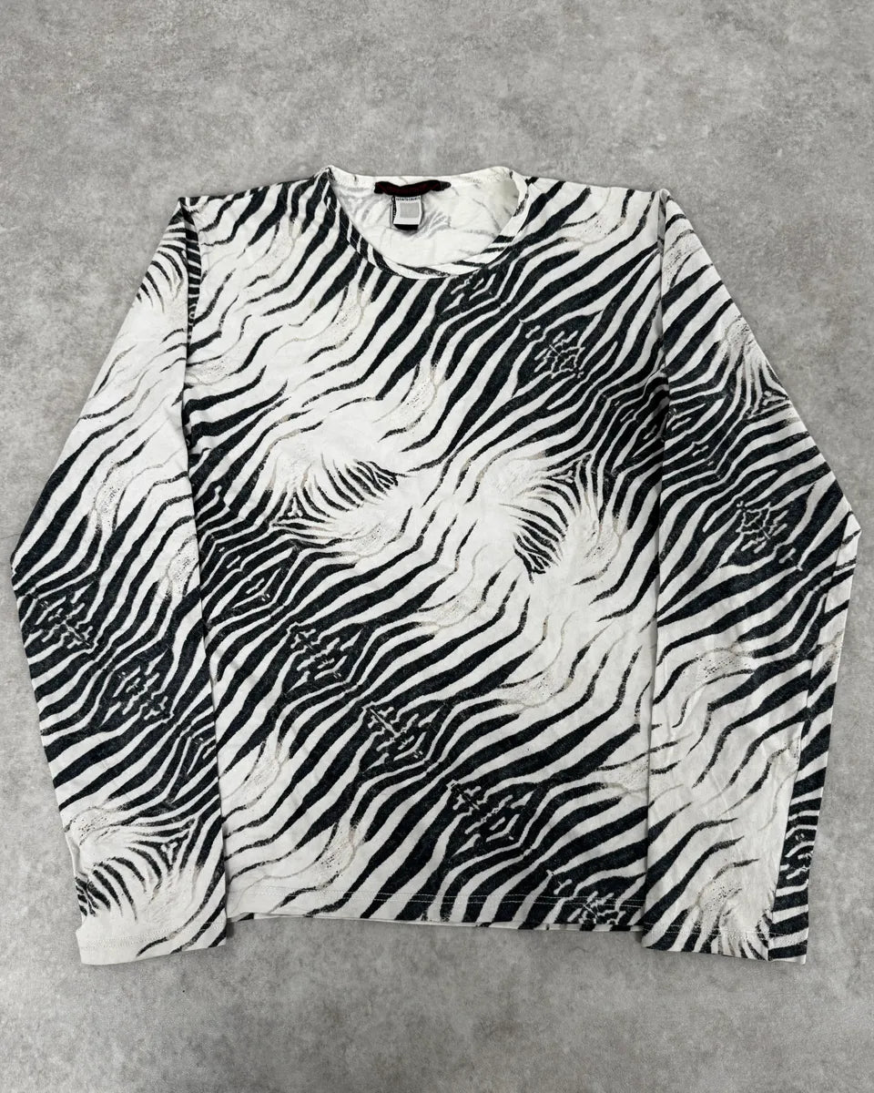 2000s Roberto Cavalli Zebra White Longsleeves LxjvDZp 0