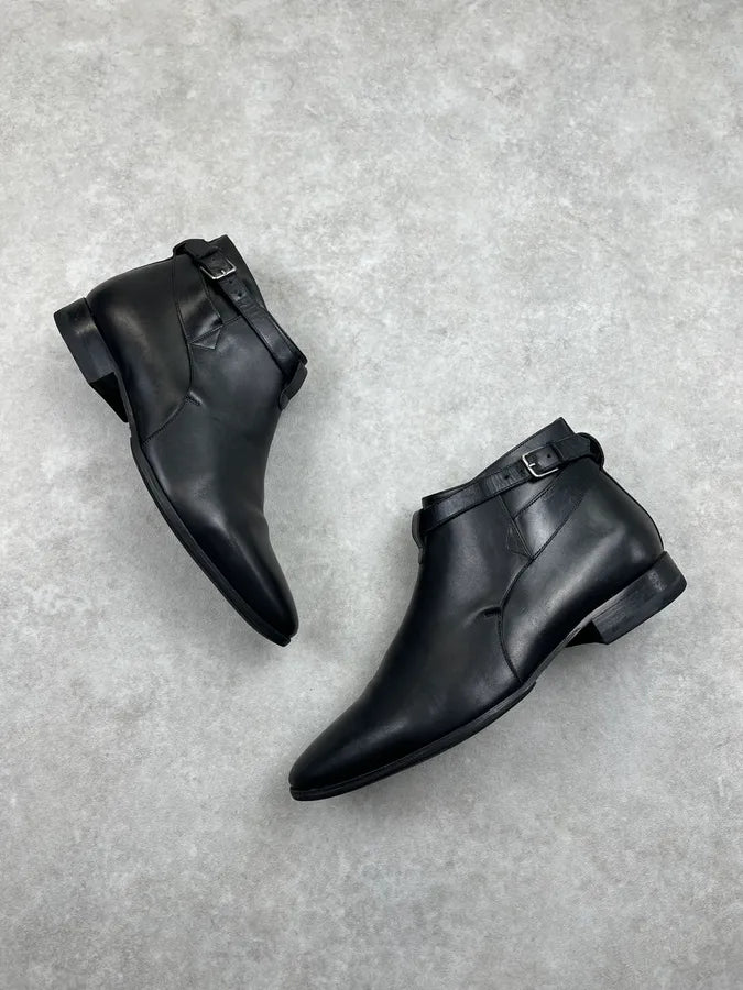 2010s Saint Laurent Black Ankle Leather Boots hYOwMKt 3