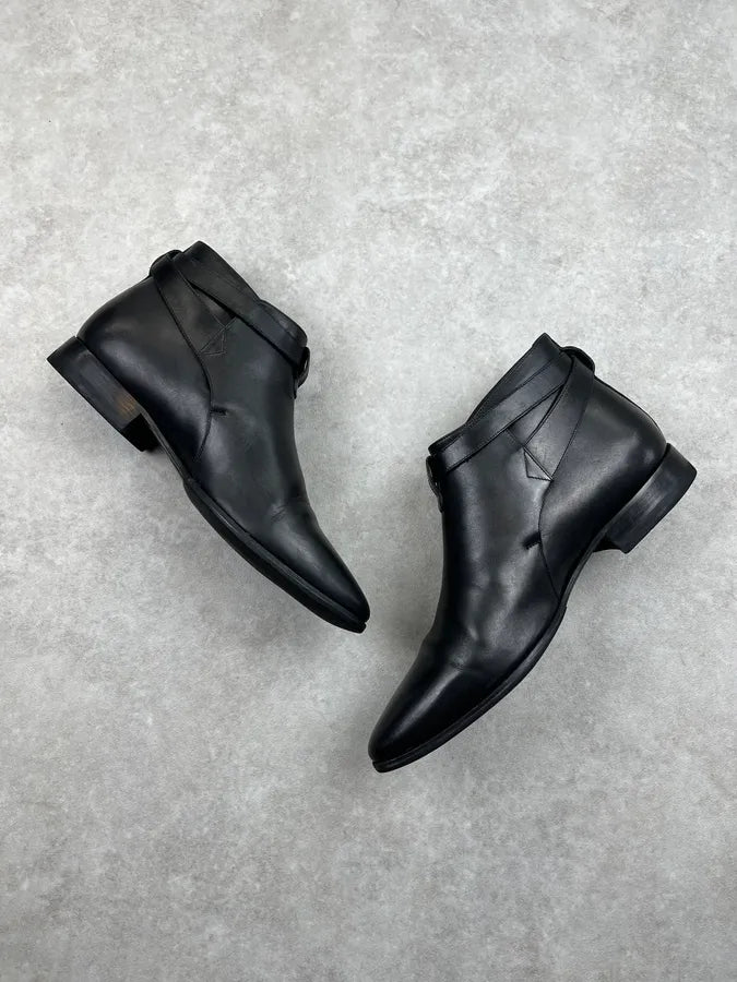 2010s Saint Laurent Black Ankle Leather Boots hYOwMKt 4