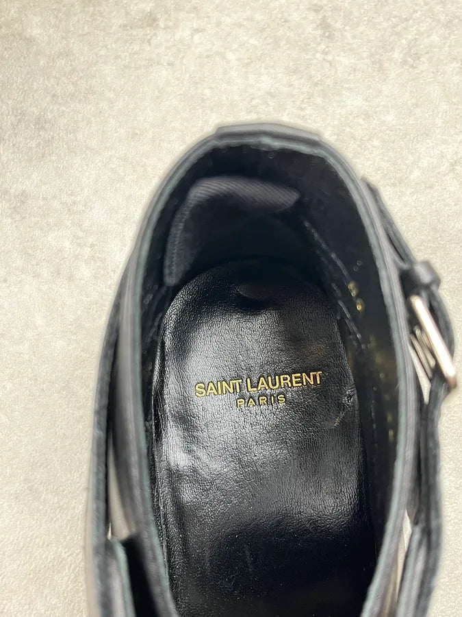 2010s Saint Laurent Black Ankle Leather Boots hYOwMKt 7