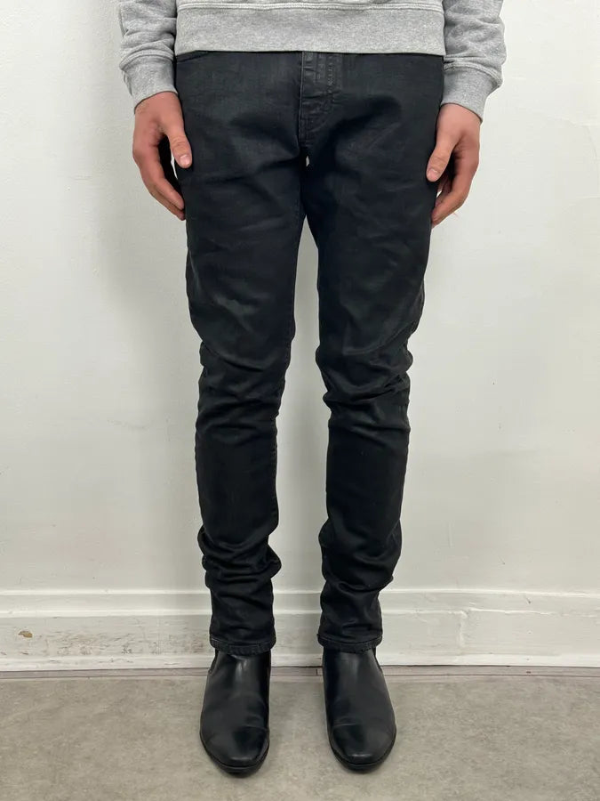 SS2014 Saint Laurent Black Waxed Slim Jeans by Hedi Slimane zgCtisa 2