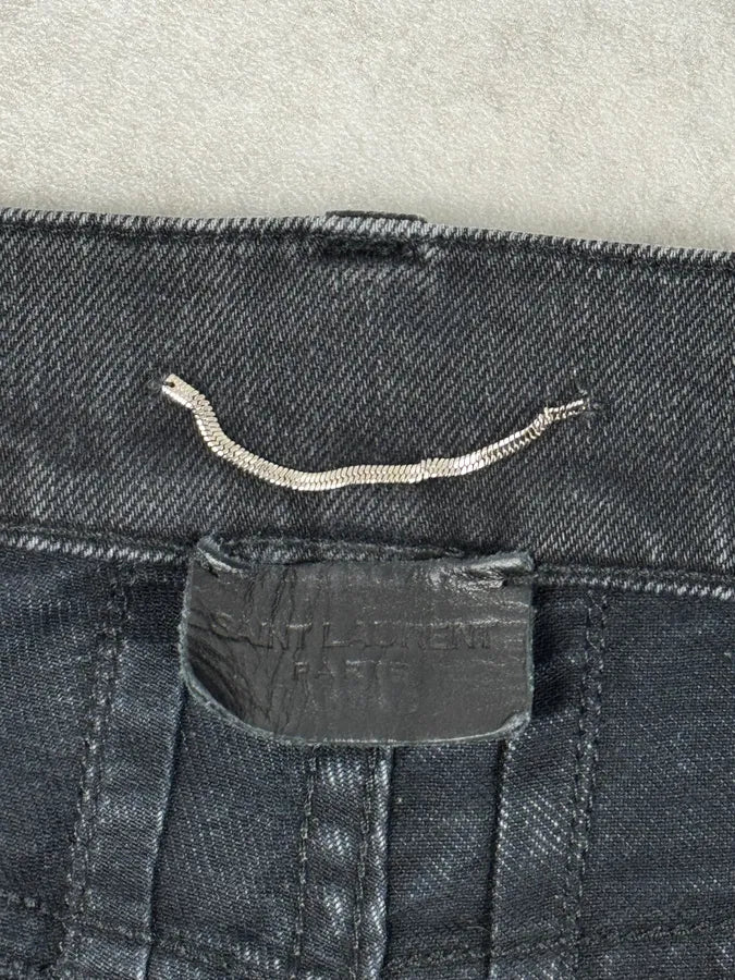 SS2014 Saint Laurent Black Waxed Slim Jeans by Hedi Slimane zgCtisa 10