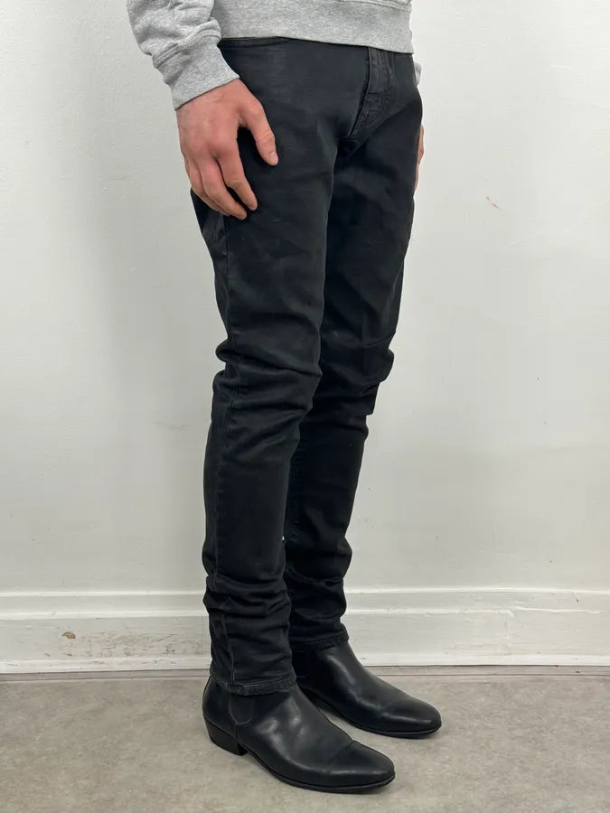 SS2014 Saint Laurent Black Waxed Slim Jeans by Hedi Slimane zgCtisa 3