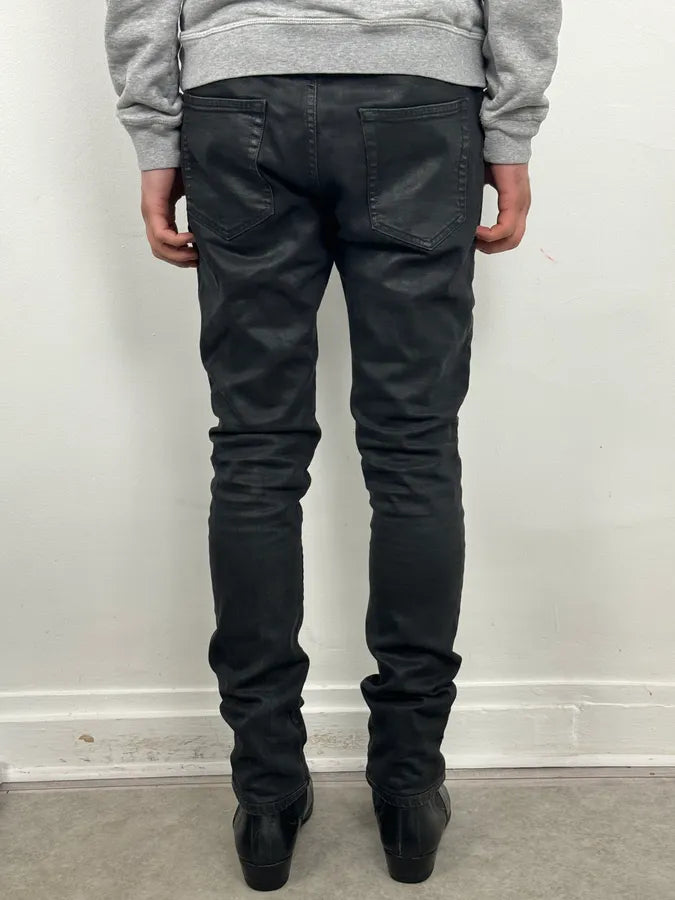 SS2014 Saint Laurent Black Waxed Slim Jeans by Hedi Slimane zgCtisa 4