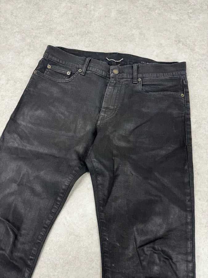 SS2014 Saint Laurent Black Waxed Slim Jeans by Hedi Slimane zgCtisa 6