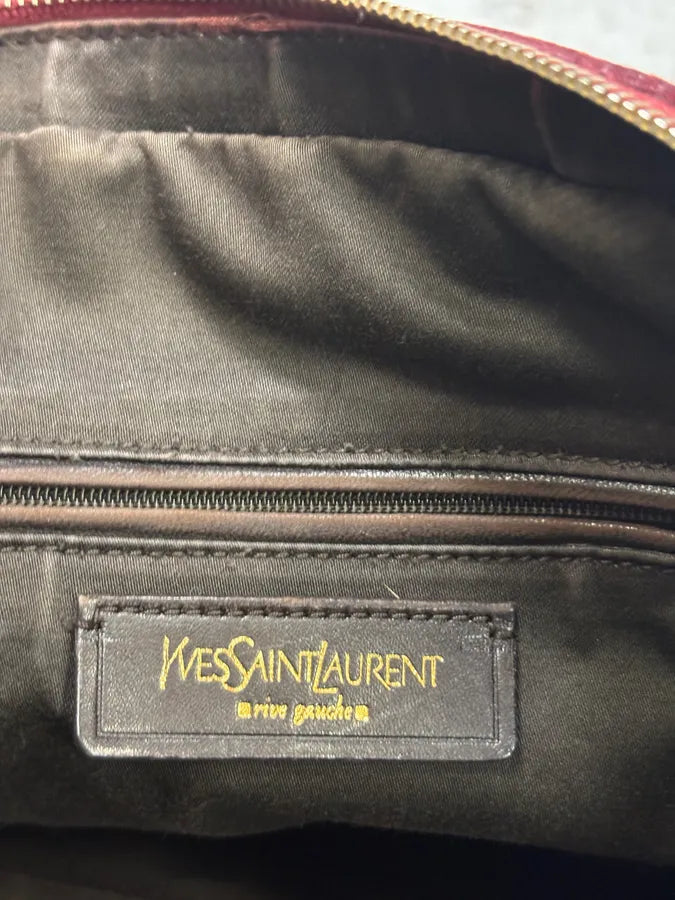 AW2008 Saint Laurent Bordeaux Patent Leather Muse Barrel Bag KgaEQfJ 9