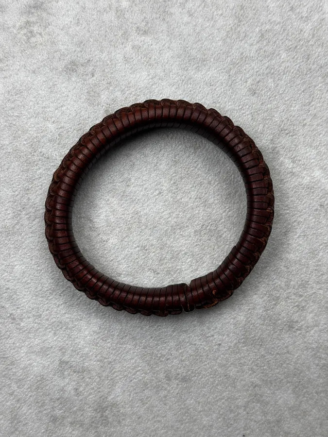2010s Saint Laurent Brown Woven Leather Armband Bracelet MwPpaKP 3