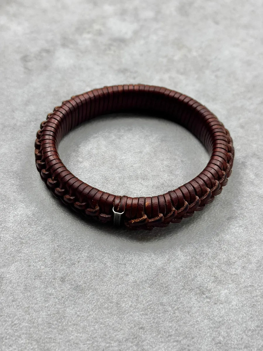 2010s Saint Laurent Brown Woven Leather Armband Bracelet MwPpaKP 0