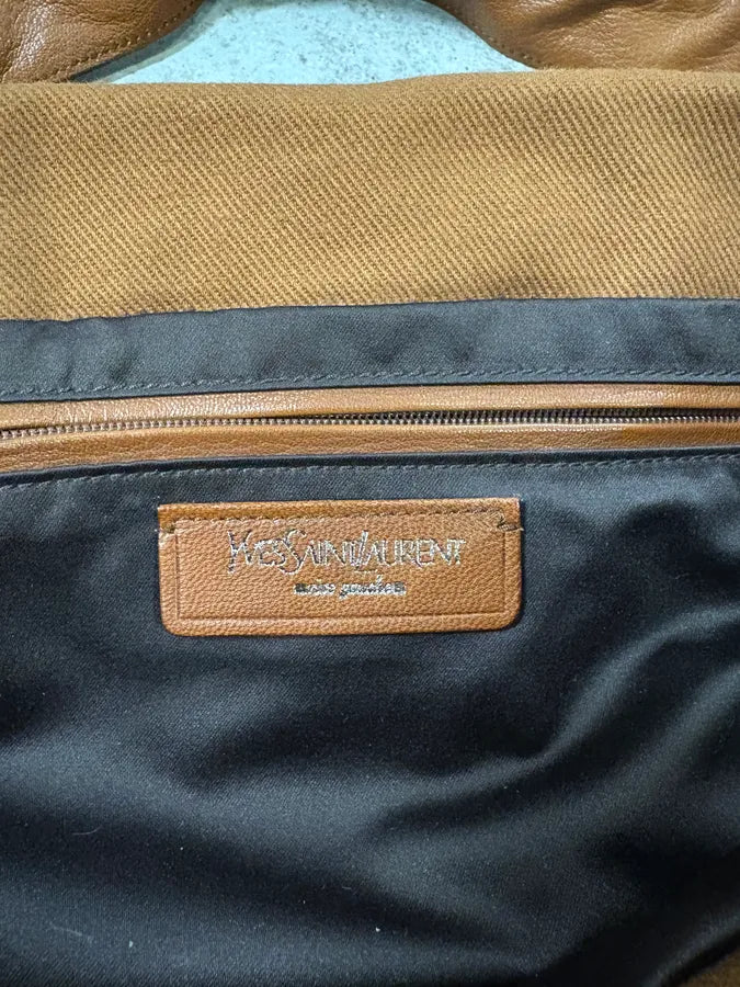 2000s Saint Laurent Hybrid Leather Studded Brown Handle Bag (OS) YmchcAQ 7
