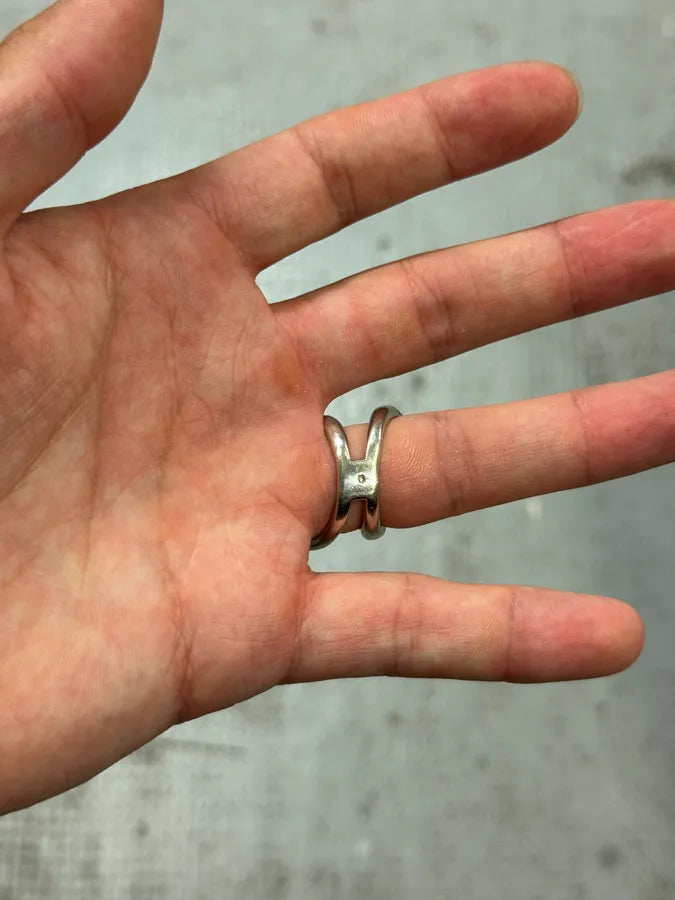 2000s Snake Circle Silver 925 Ring orebkfm 3