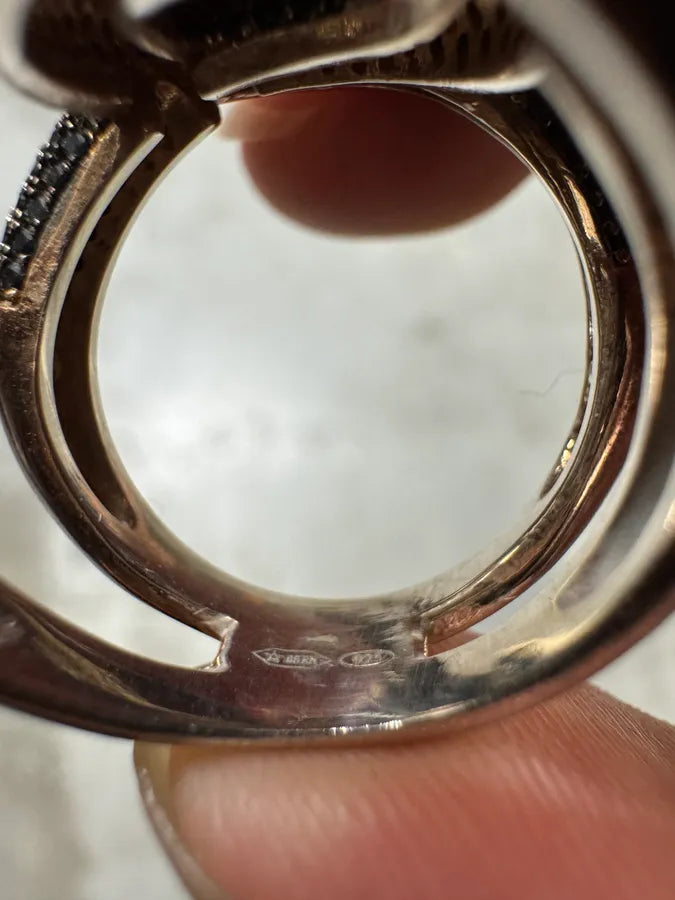 2000s Snake Circle Silver 925 Ring orebkfm 6