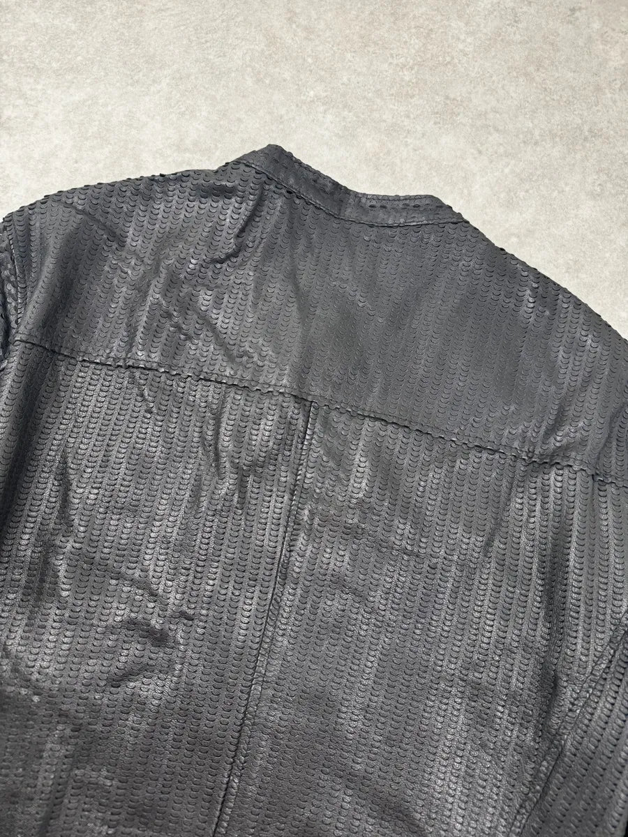 Something Special Italian Black Perforated Leather Jacket dLXMATB 5