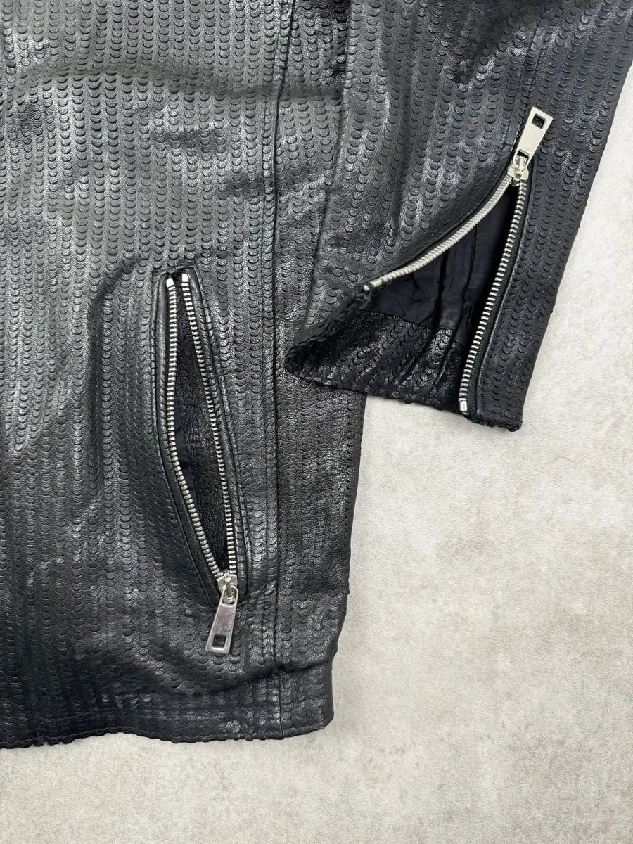 Something Special Italian Black Perforated Leather Jacket dLXMATB 8