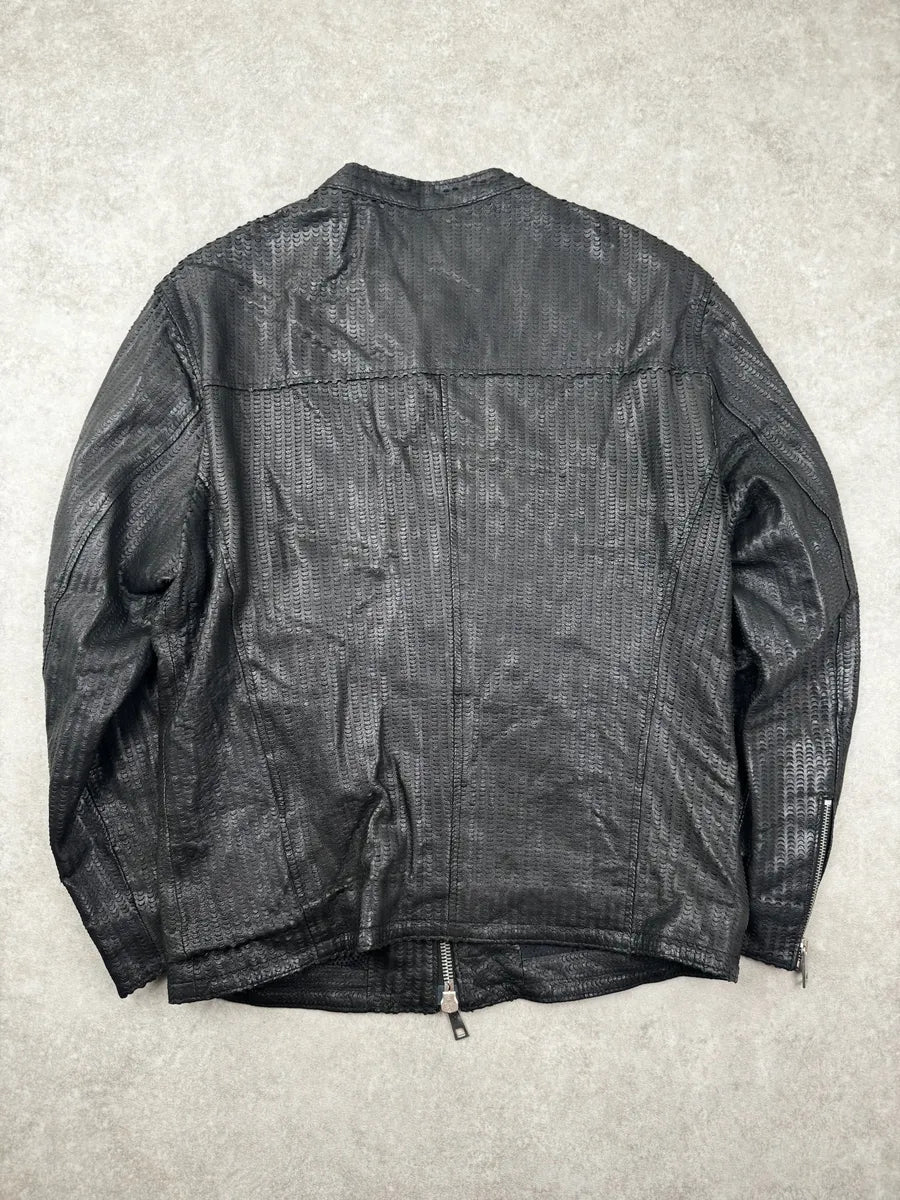 Something Special Italian Black Perforated Leather Jacket dLXMATB 4
