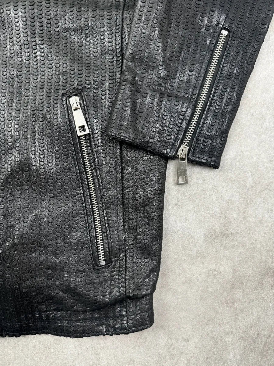 Something Special Italian Black Perforated Leather Jacket dLXMATB 6