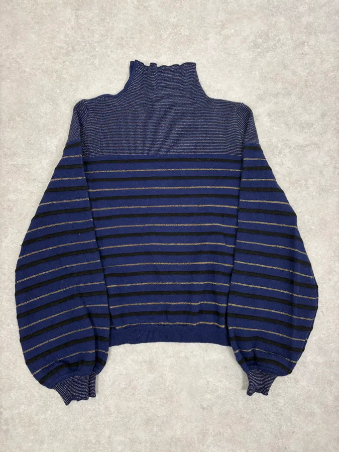 2000s Sonia Rykiel Navy Striped Cashmere Sweater efBIISk 5