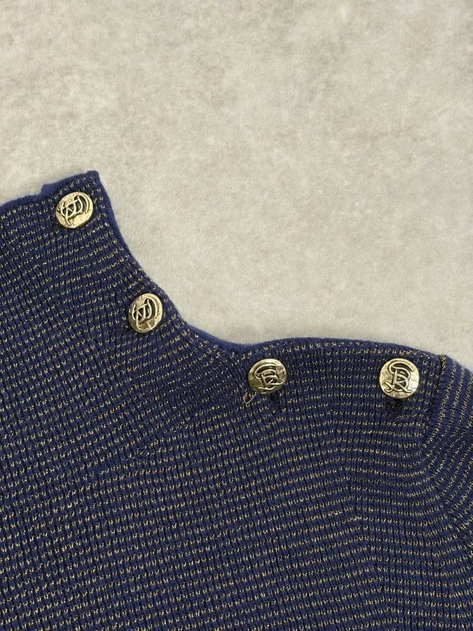 2000s Sonia Rykiel Navy Striped Cashmere Sweater efBIISk 7