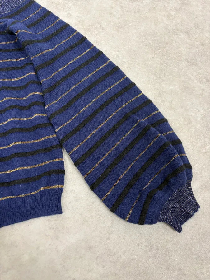 2000s Sonia Rykiel Navy Striped Cashmere Sweater efBIISk 6