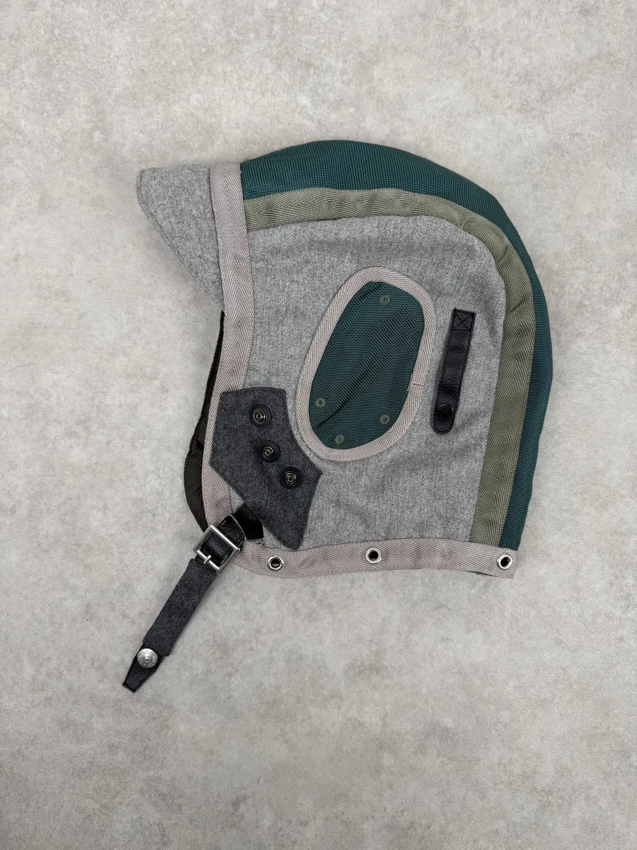 2000s Stone Island Aviator Ice Grey & Green Wool Jacket Hood dEwbNTS 1