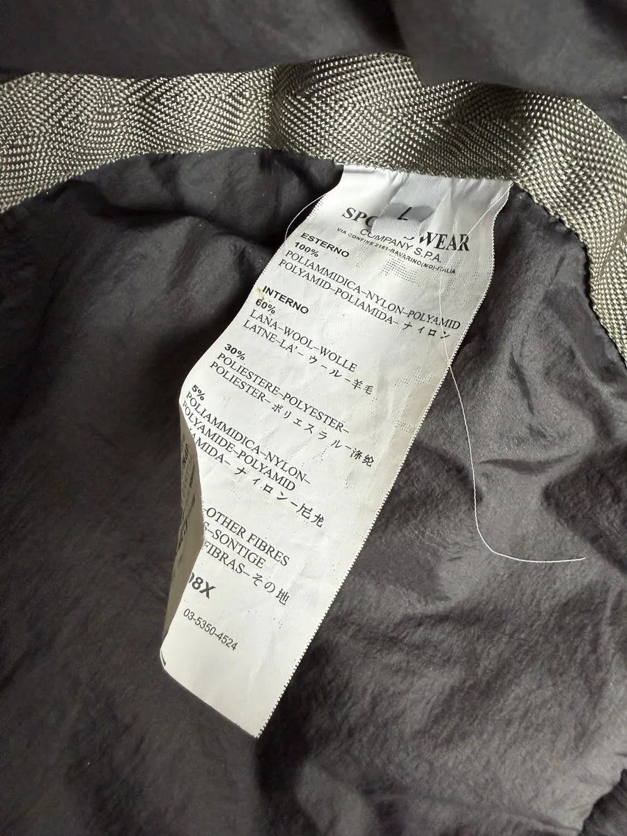 2000s Stone Island Aviator Ice Grey & Green Wool Jacket Hood dEwbNTS 10