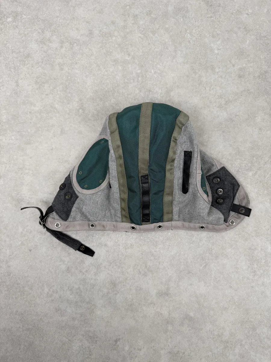 2000s Stone Island Aviator Ice Grey & Green Wool Jacket Hood dEwbNTS 12