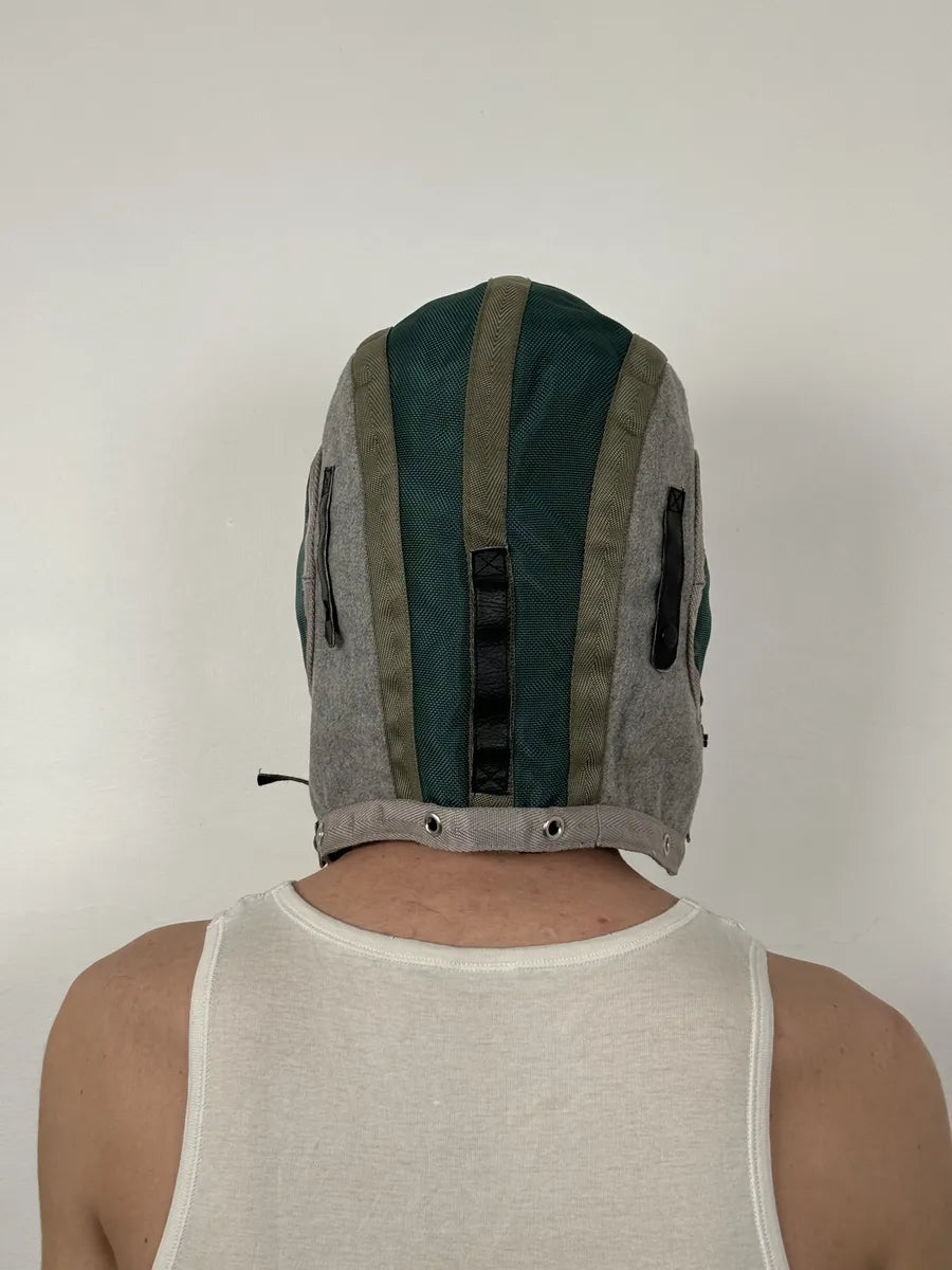 2000s Stone Island Aviator Ice Grey & Green Wool Jacket Hood dEwbNTS 3