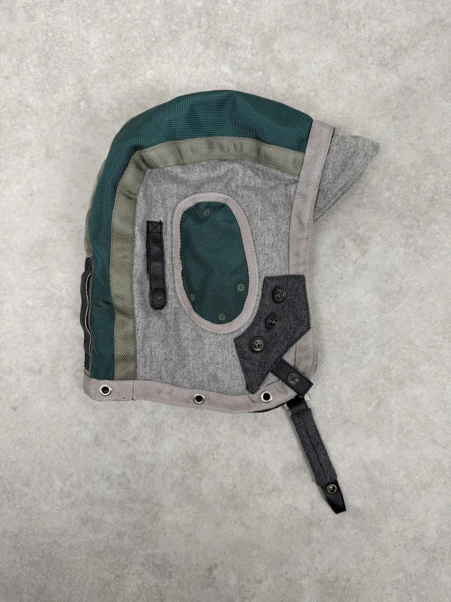 2000s Stone Island Aviator Ice Grey & Green Wool Jacket Hood dEwbNTS 6