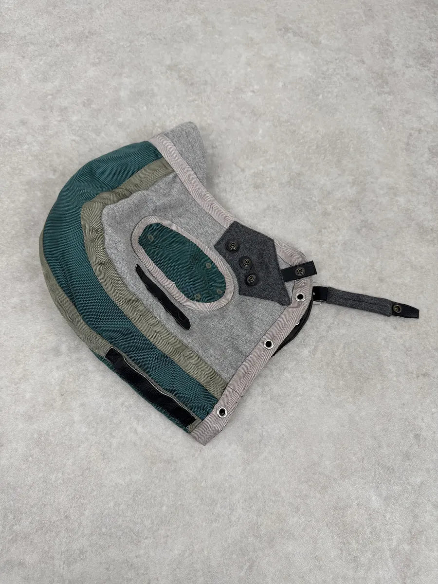 2000s Stone Island Aviator Ice Grey & Green Wool Jacket Hood dEwbNTS 7