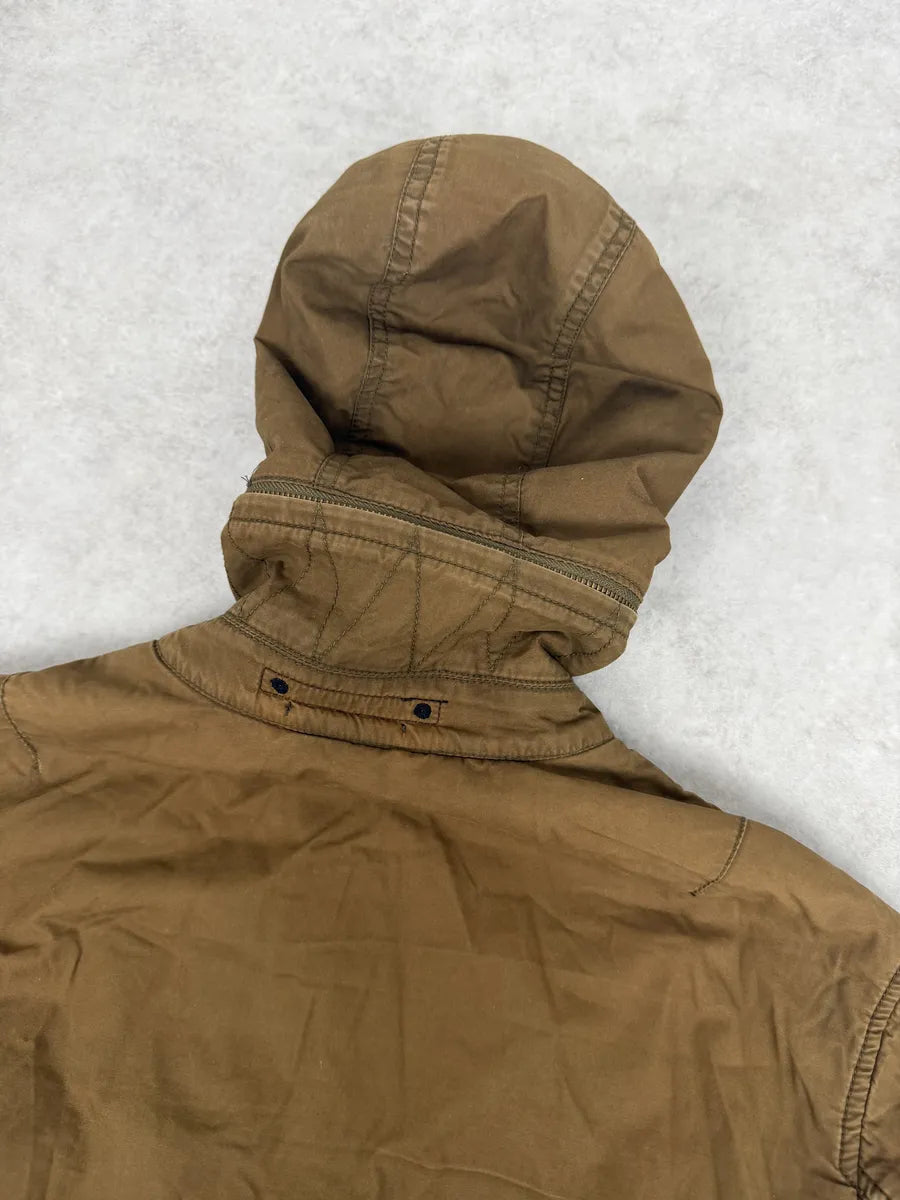 2000s Stone Island Brown Hooded Utility Bomber Jacket xupZFku 10