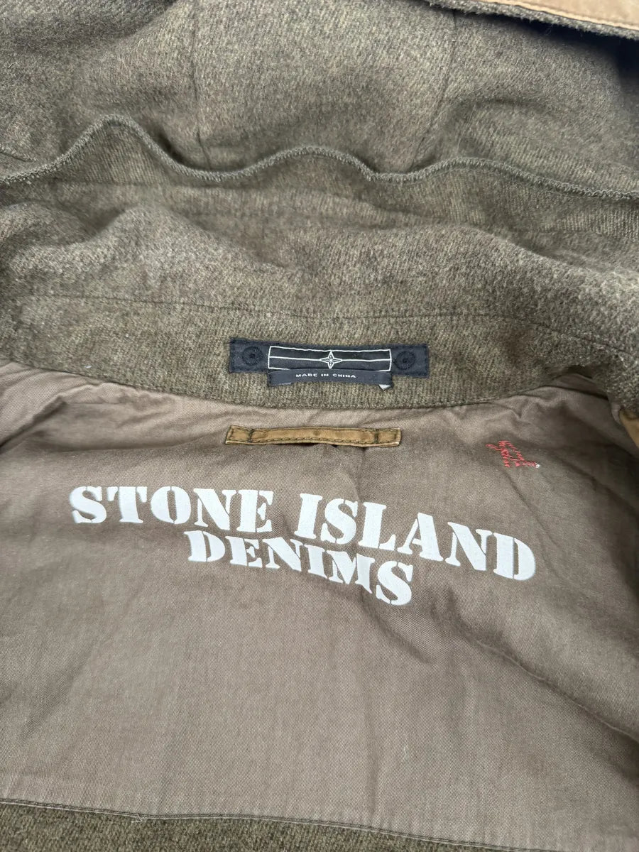2000s Stone Island Brown Hooded Utility Bomber Jacket xupZFku 7