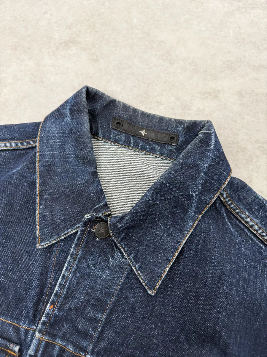 2000s Stone Island Brut Navy Denim Jacket youTZzY 7