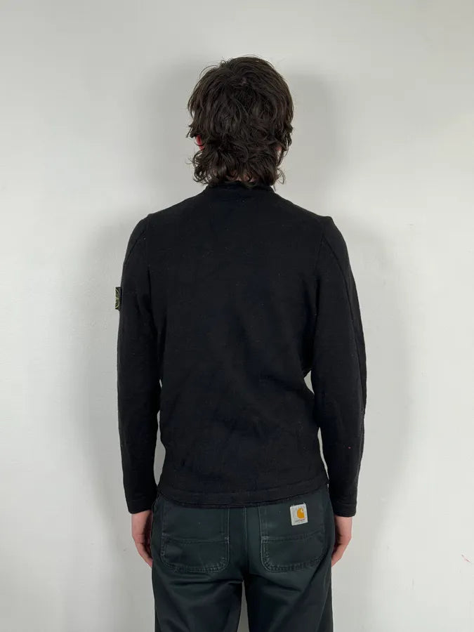 2000s Stone Island Classic Minimalist Black Sweater QGEmhXm 3