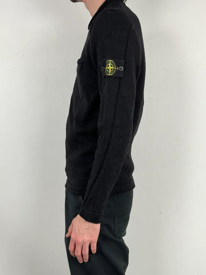 2000s Stone Island Classic Minimalist Black Sweater QGEmhXm 2
