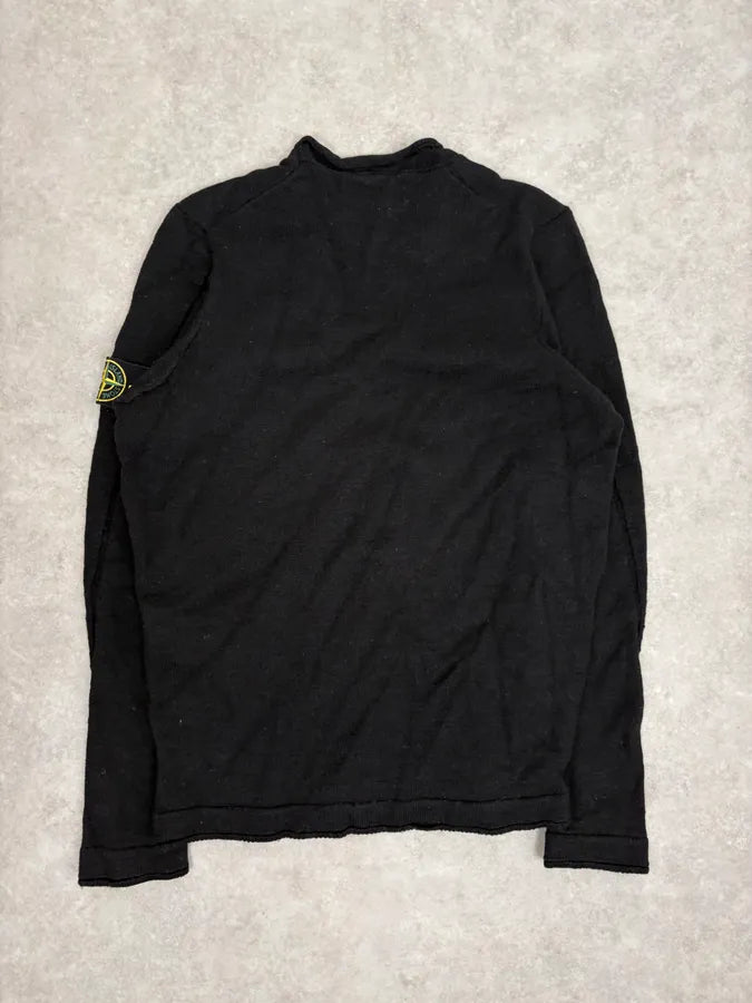 2000s Stone Island Classic Minimalist Black Sweater QGEmhXm 6
