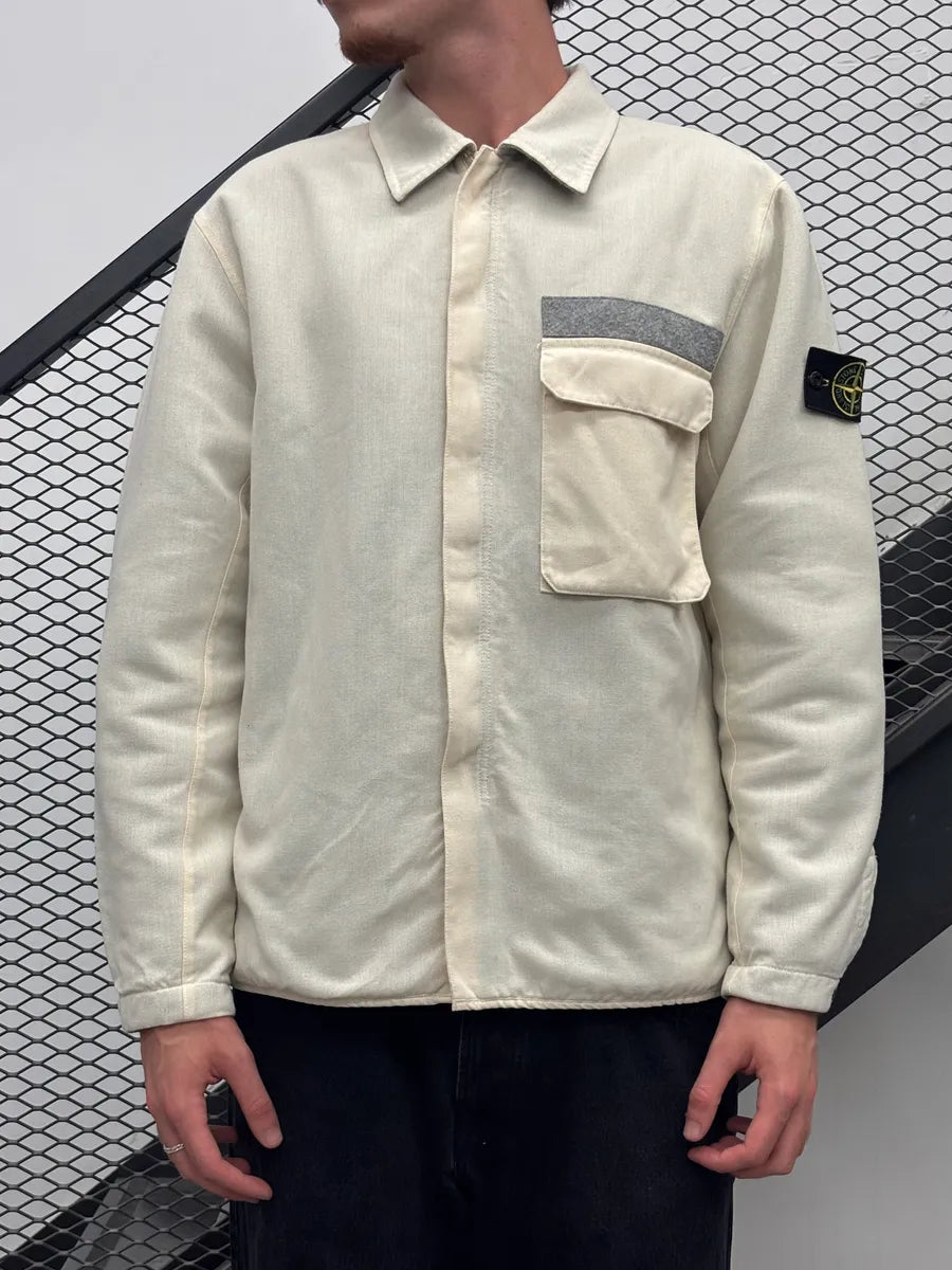 AW2003 Stone Island Creamy Canvas Beige Jacket OdteHEQ 0