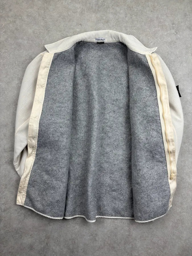 AW2003 Stone Island Creamy Canvas Beige Jacket OdteHEQ 6