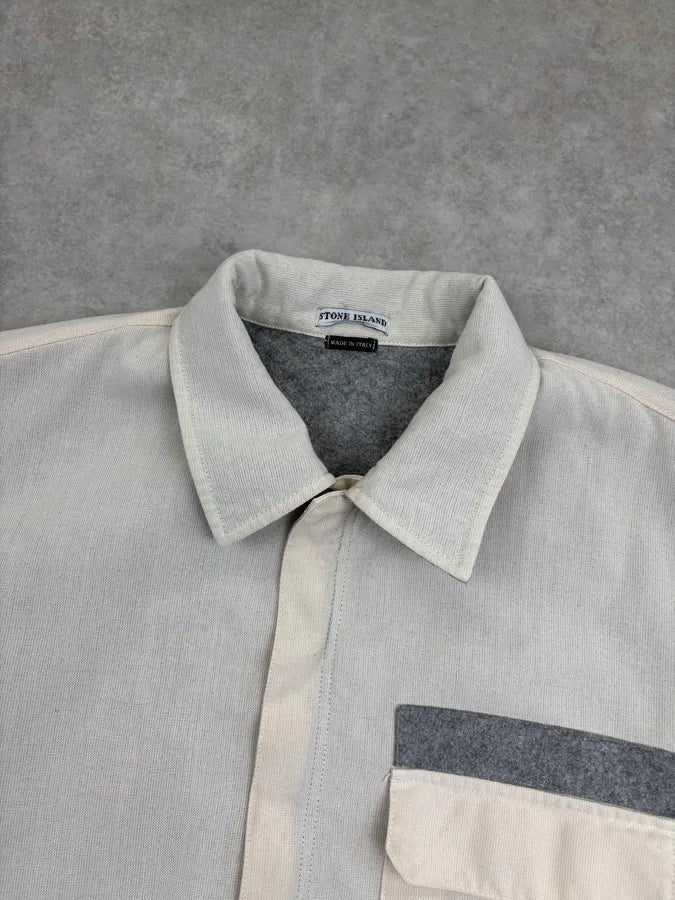 AW2003 Stone Island Creamy Canvas Beige Jacket OdteHEQ 3